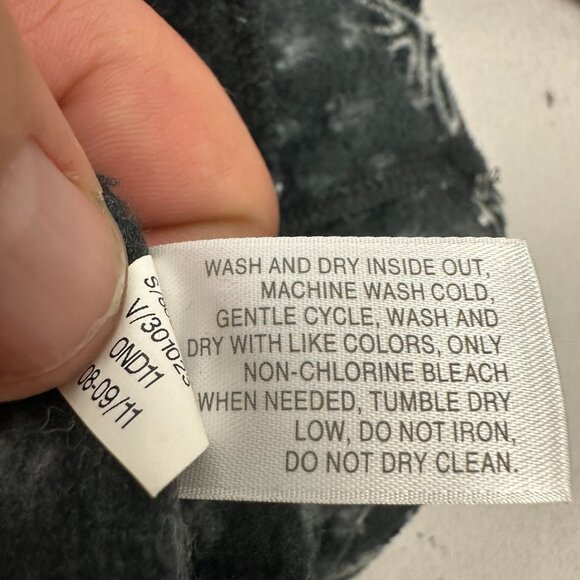 Old Navy Womens Black & White Fleece Full-Zip Jacket Floral Pattern Size L - Picture 6 of 7